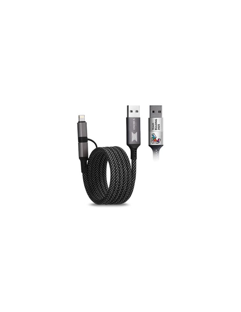 Câble de charge magnétique enroulement 6 en 1 - objet publicitaire marquage laser ultra précis