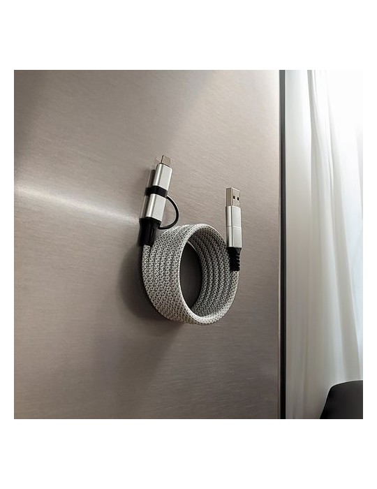 Câble de charge 6 en 1 à enroulement magnétique - objet publicitaire