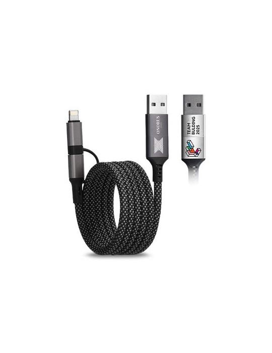 Câble de charge magnétique enroulement 6 en 1 - objet publicitaire impression haute définition