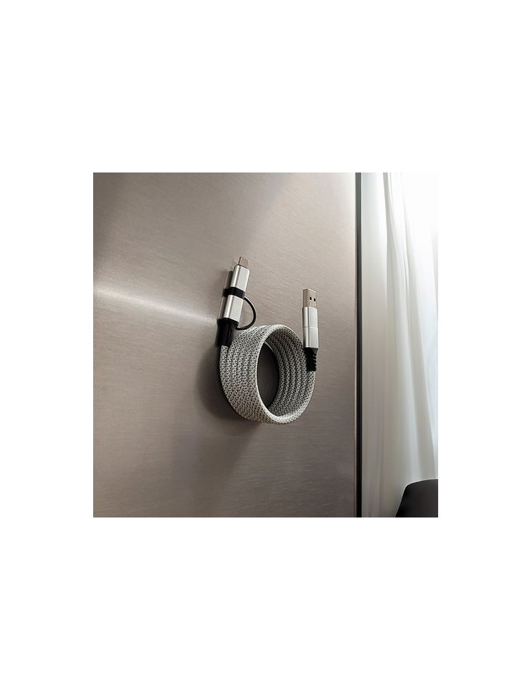 Câble de charge 6 en 1 à enroulement magnétique - objet publicitaire