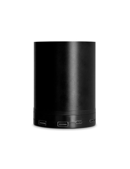 Chargeur induction 10W  avec fonction hub et pot à crayons en alu - objet publicitaire personnalisable avec votre logo
