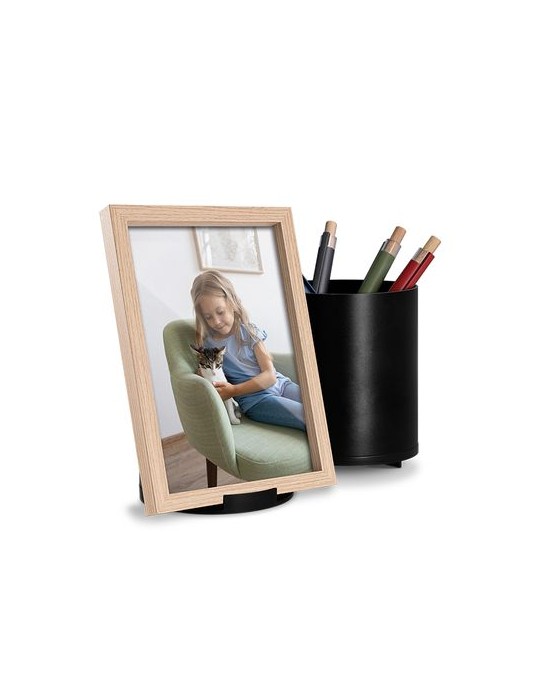 Chargeur par induction 10W avec fonction hub et pot à crayons en rAlu - objet publicitaire