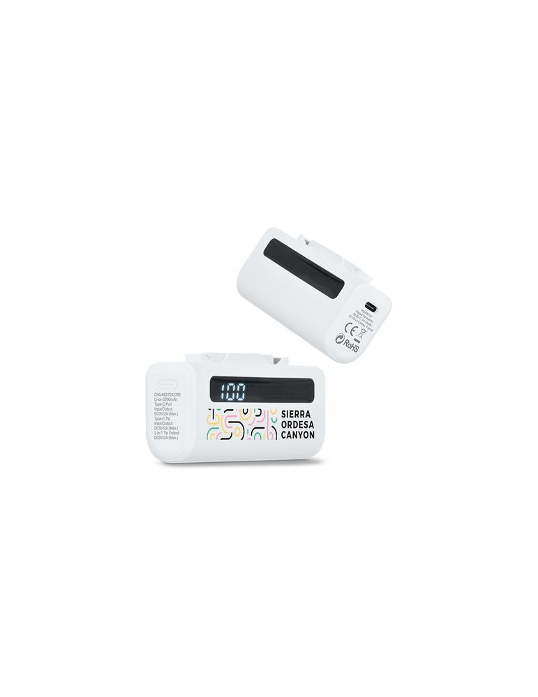 Batterie externe compacte  5000 mAh en rABS - Power Bank cadeau entreprise pas cher