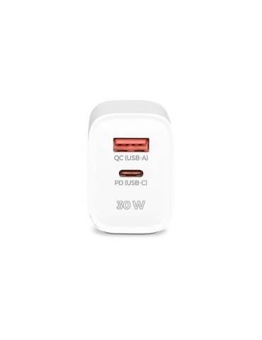 Chargeur rapide secteur 30 W avec sorties USB QC et Type-C PD goodies publicitaire événementiel