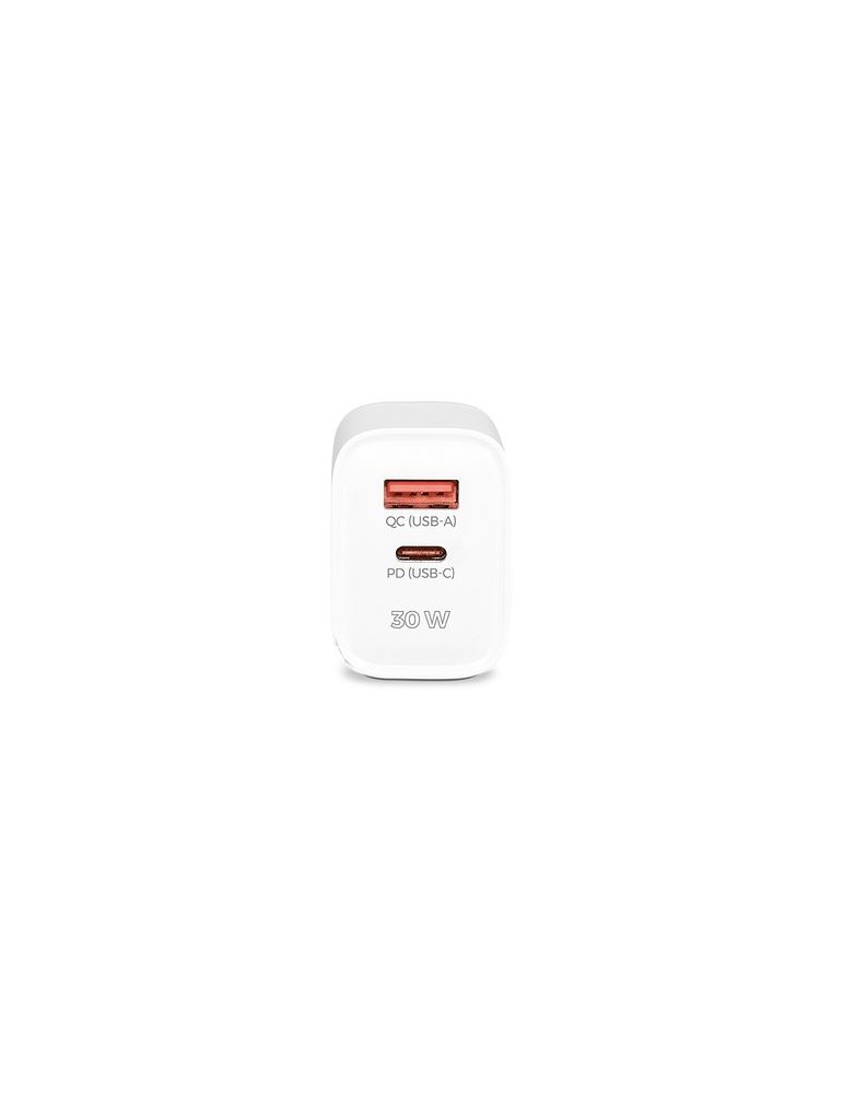 Chargeur rapide secteur 30 W avec sorties USB QC et Type-C PD goodies publicitaire événementiel