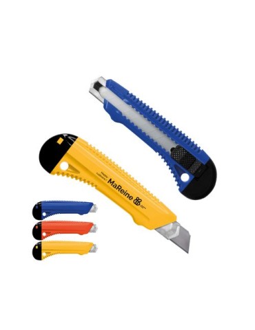 Cutter professionnel en plastique avec guide en métal et blocage de lame