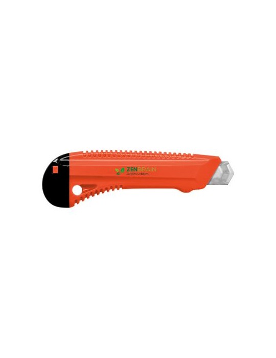 Cutter professionnel en plastique avec guide en métal et blocage de lame cadeau collaborateur premium