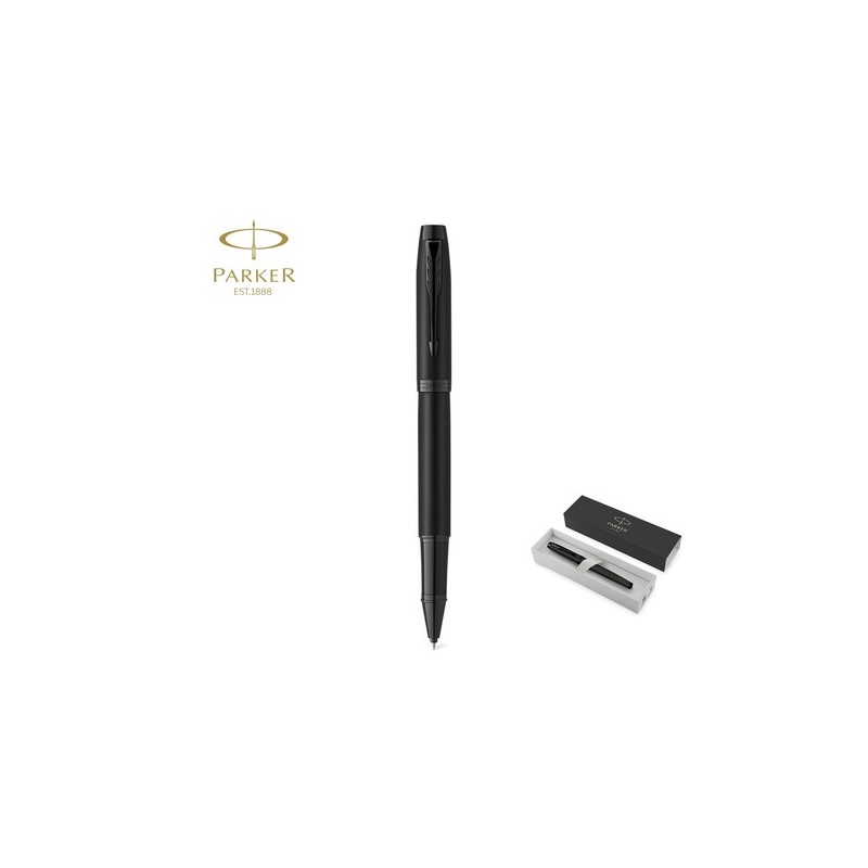 Stylo Écriture Élégant Personnalisé pas cher Roller Achromatic Matières : acier inoxydable Couleurs : noir personnalisable avec 