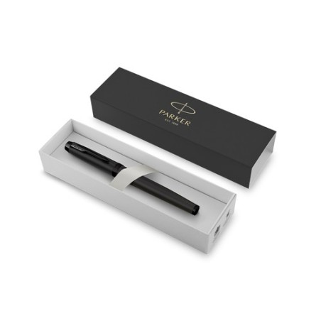 Stylo Écriture Élégant Personnalisé pas cher Roller Achromatic Matières : acier inoxydable Couleurs : noir goodies publicitaire 