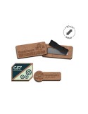 Badge MDF ép. 3 mm avec aimant entre 20 cm2 et 40 cm2 maxi publicitaire