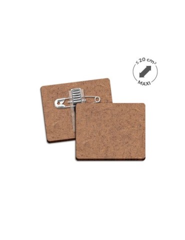 Badge publicitaire MDF 3 mm avec pince-épingle, taille maxi 20 cm² 2