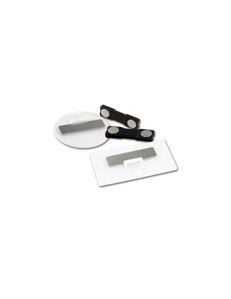 Badge plastique personnalisable ép. 2 mm avec pince-épingle et aimant - Publicitaire cadeau entreprise pas cher