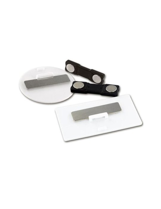 Badge plastique personnalisable ép. 2 mm avec pince-épingle et aimant - Publicitaire cadeau entreprise pas cher