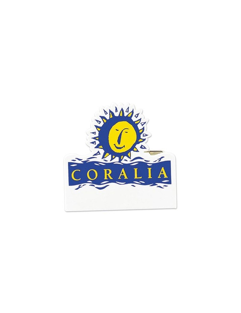 Badge plastique personnalisable ép. 2 mm avec pince-épingle et aimant - Publicitaire impression haute définition