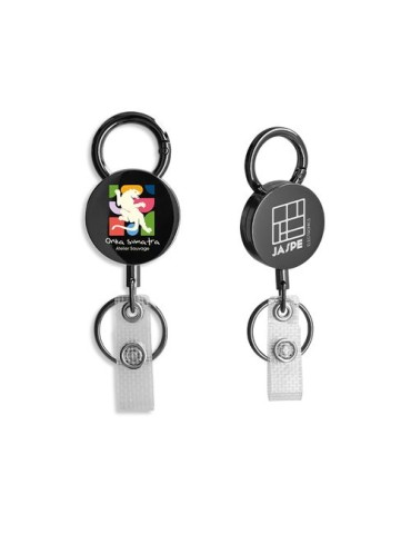 Badge retractable en métal avec aimant publicitaire - BADGE cadeau entreprise pas cher