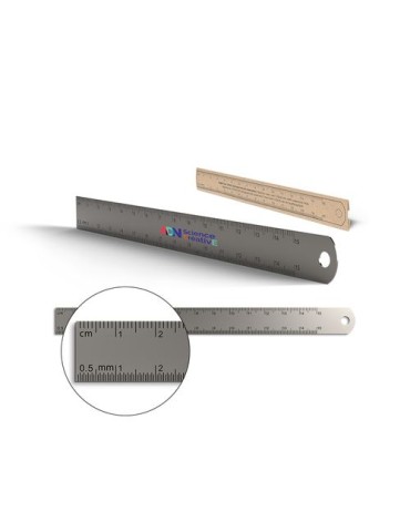 Règle de précision inox personnalisée 170x15 mm avec trou de suspension