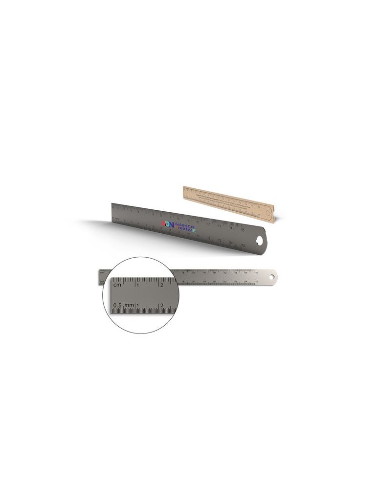 Règle de précision inox personnalisée 170x15 mm avec trou de suspension