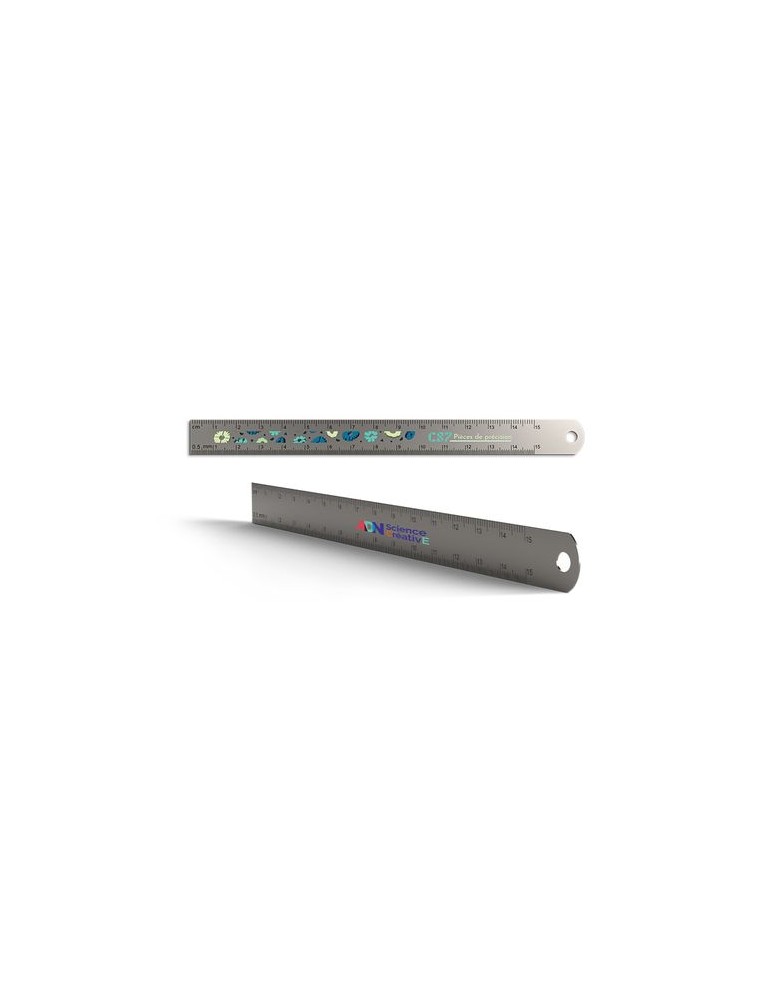 Règle de précision inox  170x15 mm avec trou de suspension - REGLET cadeau entreprise pas cher