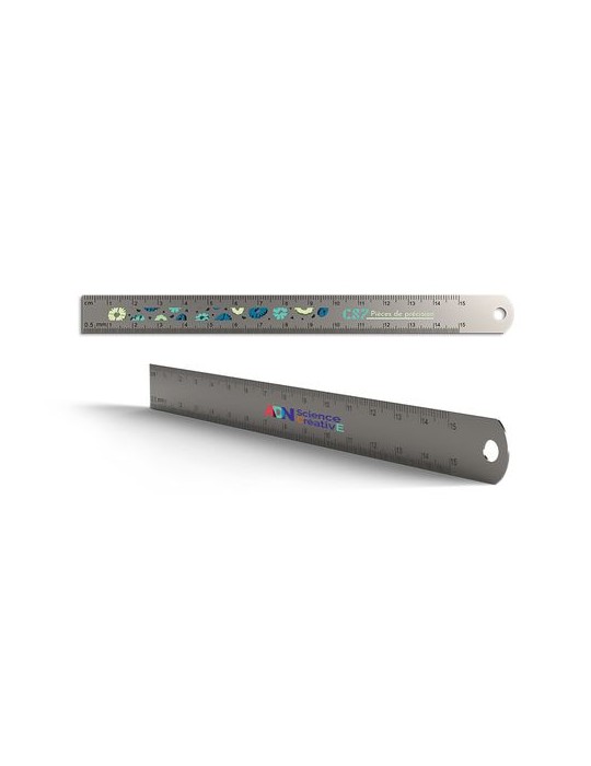 Règle de précision inox  170x15 mm avec trou de suspension - REGLET cadeau entreprise pas cher