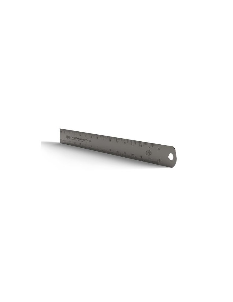 Règle de précision inox personnalisée 170x15 mm avec trou de suspension