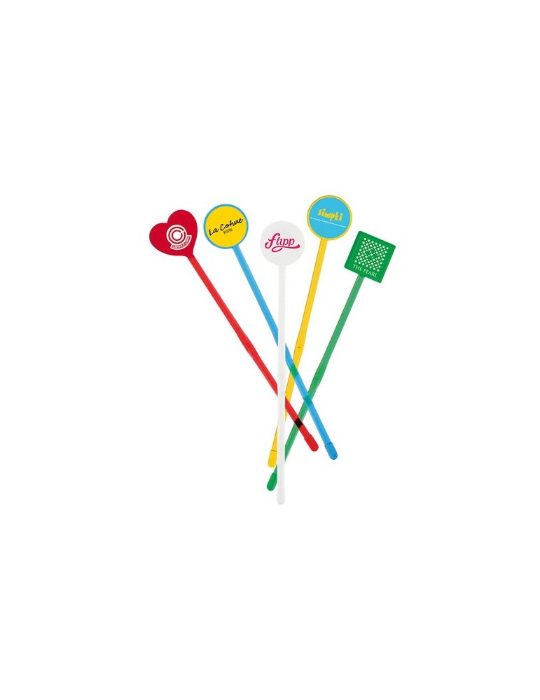 Agitateur cocktail rond personnalisé spatule 190 mm impression haute définition