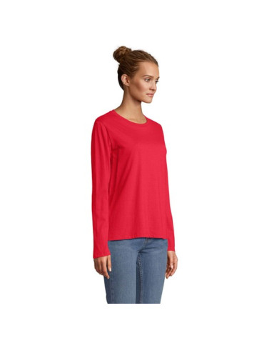 Tee-shirt femme personnalisé  Monarch Matières : coton Taille textile : L Couleurs : rouge marquage laser ultra précis