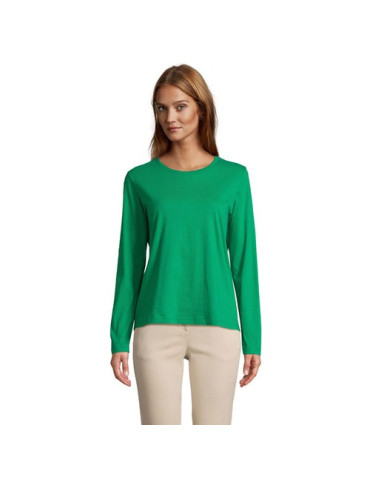 Tee-shirt femme personnalisé  Monarch Matières : coton Taille textile : M Couleurs : vert prairie marquage laser ultra précis