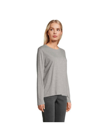 Tee-shirt femme personnalisé  Monarch Matières : coton Taille textile : XS Couleurs : gris chiné personnalisation sur mesure