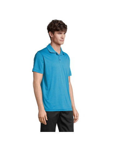 Polo unisexe personnalisé en coton, Pitcher Matières : polyéthylène (PE) Taille textile : S Couleurs : bleu aqua personnalisable