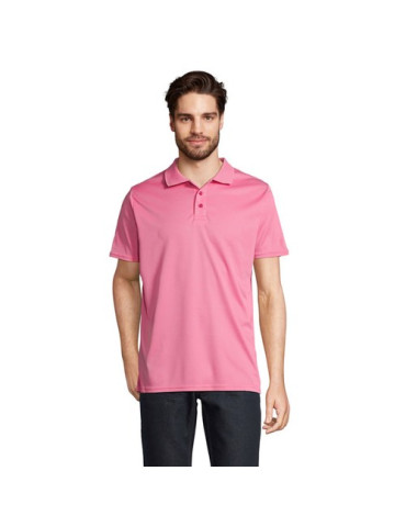 Polo unisexe personnalisé en coton, Pitcher Matières : polyéthylène (PE) Taille textile : S Couleurs : rose vif marquage laser u