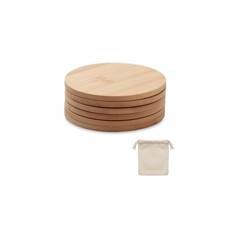 Set de 6 sous-verres personnalisés en bambou - BAYIN Matières : bambou Couleurs : bois