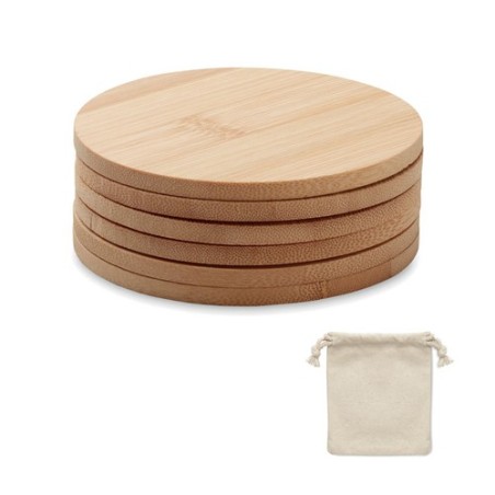 Set de 6 sous-verres personnalisés en bambou - BAYIN Matières : bambou Couleurs : bois