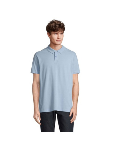 Polo unisexe personnalisé  PULSE Matières : coton Taille textile : XL Couleurs : bleu ciel pur marquage laser ultra précis