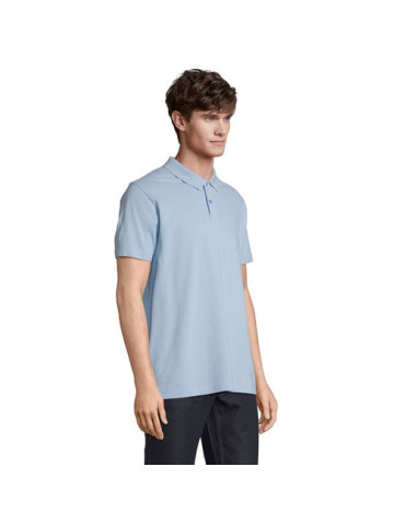 Polo unisexe personnalisé  PULSE Matières : coton Taille textile : L Couleurs : bleu ciel pur marquage couleur éclatante