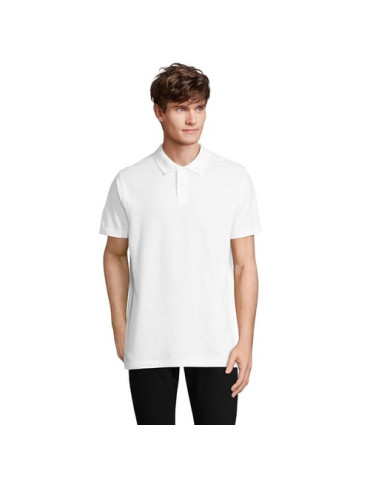 Polo unisexe personnalisé  PULSE Matières : coton Taille textile : M Couleurs : blanc marquage laser ultra précis