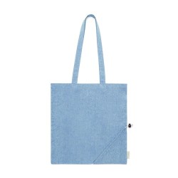 Sac Éco-responsable Pliable Personnalisé en Coton Recyclé à Prix Abordable - Biyon Matières : coton recyclé Couleurs : bleu