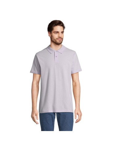 Polo unisexe personnalisé  PULSE Matières : coton Taille textile : L Couleurs : lilas marquage laser ultra précis