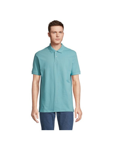 Polo homme personnalisé  Pacific Matières : coton Taille textile : M Couleurs : bleu piscine marquage laser ultra précis