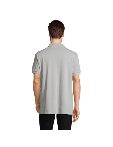 Polo homme personnalisé  Pacific Matières : coton Taille textile : L Couleurs : gris pur impression logo haute qualité