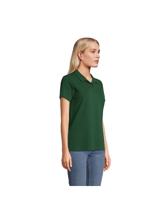 Polo personnalisé pour femme - Pulse Matières : coton Taille textile : XL Couleurs : vert bouteille cadeau affaires élégant