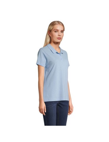 Polo personnalisé pour femme - Pulse Matières : coton Taille textile : XS Couleurs : bleu ciel pur objet promotionnel éco-respon
