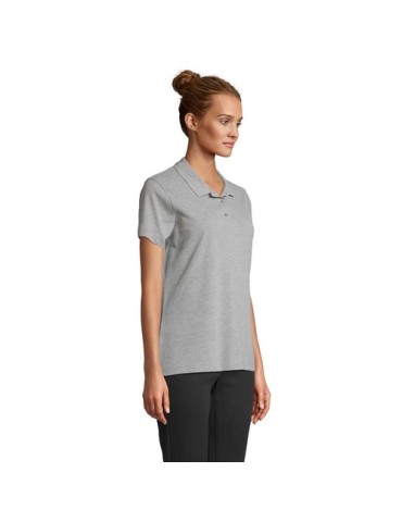 Polo personnalisé pour femme - Pulse Matières : coton Taille textile : M Couleurs : gris chiné objet publicitaire robuste