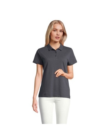 Polo personnalisé pour femme - Pulse Matières : coton Taille textile : L Couleurs : gris souris impression logo haute qualité
