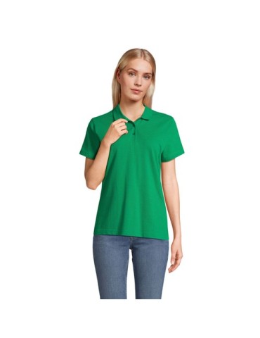 Polo personnalisé pour femme - Pulse Matières : coton Taille textile : M Couleurs : vert prairie personnalisable avec votre logo