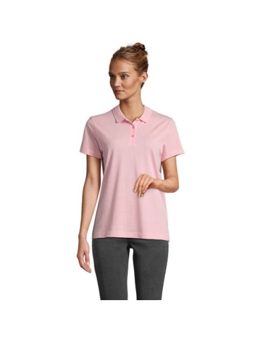 Polo personnalisé pour femme - Pulse Matières : coton Taille textile : M Couleurs : rose bonbon impression logo haute qualité