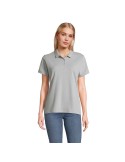 Polo personnalisé pour femme - Pulse Matières : coton Taille textile : XL Couleurs : gris pur marquage couleur éclatante