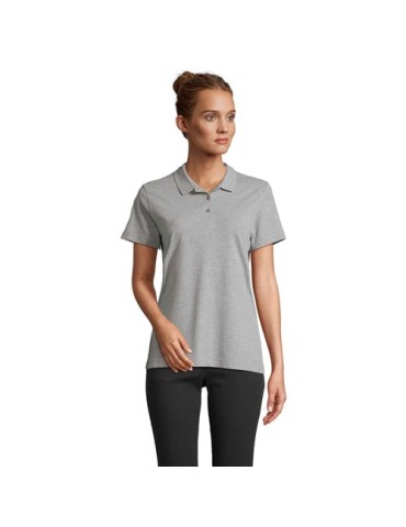 Polo personnalisé pour femme - Pulse Matières : coton Taille textile : XS Couleurs : gris chiné cadeau collaborateur premium