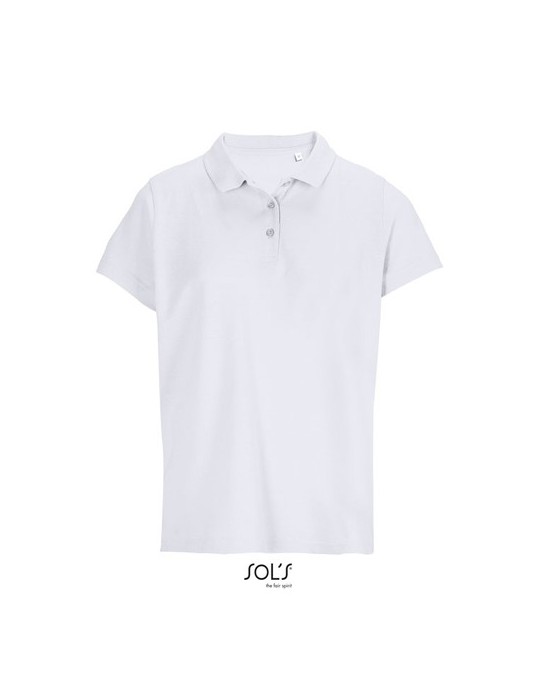 Polo personnalisé pour femme - Pulse Matières : coton Taille textile : XS Couleurs : blanc objet promotionnel éco-responsable