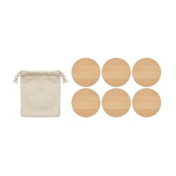 Set de 6 sous-verres personnalisés en bambou - BAYIN Matières : bambou Couleurs : bois 2