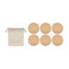 Set de 6 sous-verres personnalisés en bambou - BAYIN Matières : bambou Couleurs : bois personnalisable avec votre logo